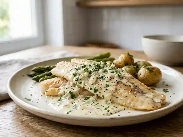 Filets de merlan fondants à la crème citronnée - Photo de présentation