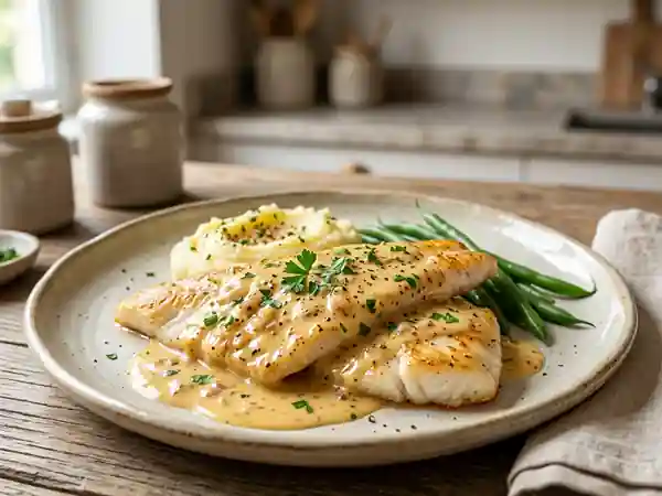 Filets de merlan à la crème moutardée onctueuse - Photo de présentation