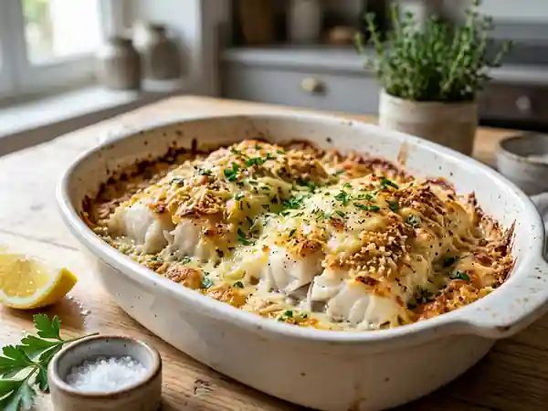 Filets de poisson gratinés au four : recette facile et savoureuse - Photo de présentation