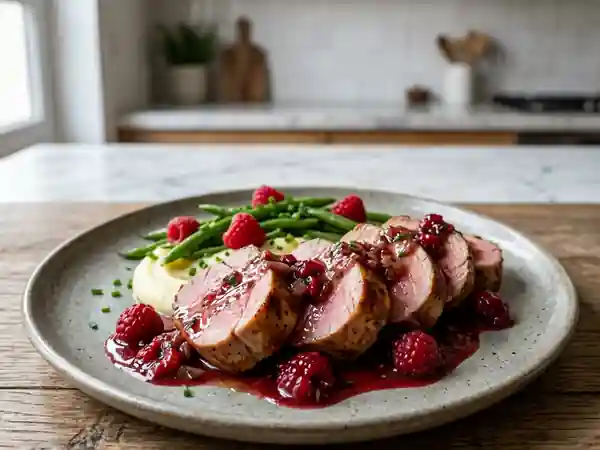 Filet de porc laqué à la framboisine - Photo de présentation