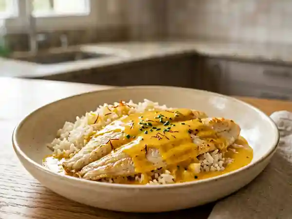 Filets de sole à la crème safranée : recette raffinée et savoureuse - Photo de présentation
