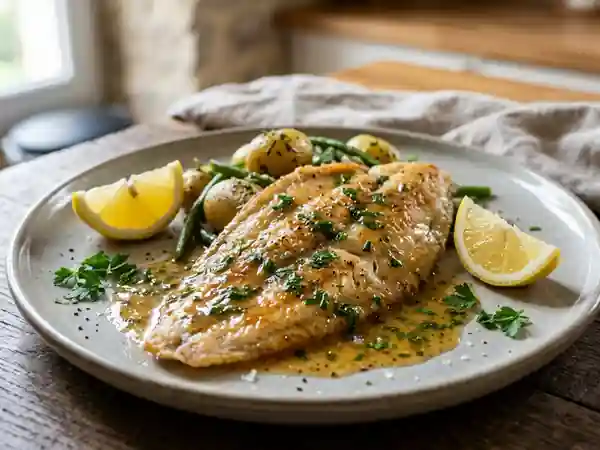 Soles dorées au beurre noisette et citron - Photo de présentation