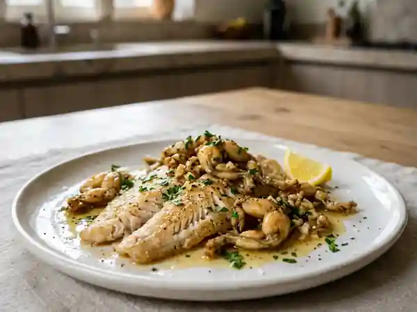 Sole fondante et cuisses de grenouilles persillées - Photo de présentation