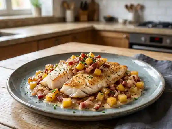 Filets de Tilapia aux Pommes et Lardons : Recette Savoureuse et Facile - Photo de présentation