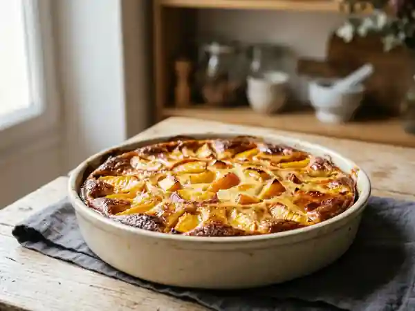Flan fondant à la vanille et nectarines - Photo de présentation