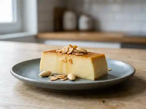 Flan fondant à l'amande amère - Photo de présentation