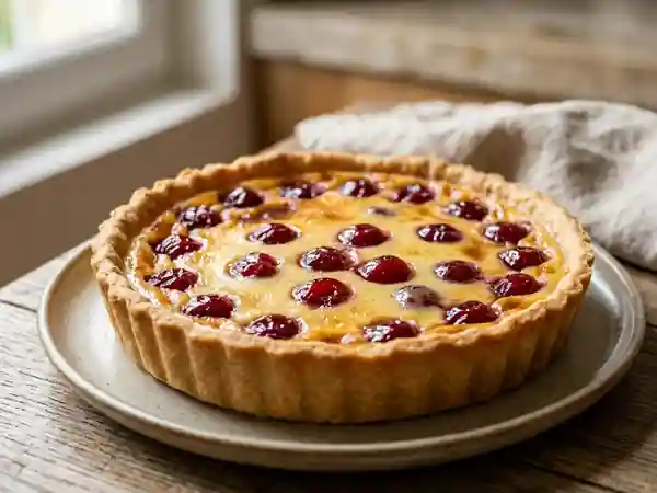Flan Crémeux aux Cerises Confites et Vanille - Photo de présentation