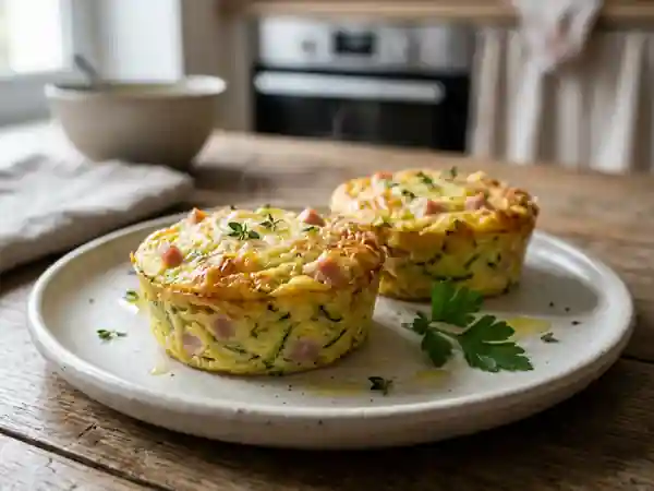 Flan fondant aux courgettes et jambon - Photo de présentation