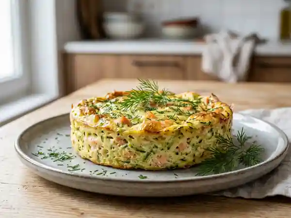 Flan fondant courgette, saumon et aneth - Photo de présentation