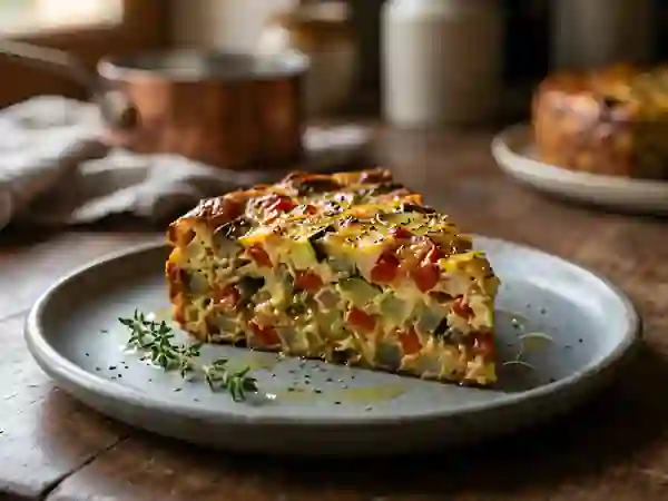 Flan de ratatouille fondant aux herbes - Photo de présentation