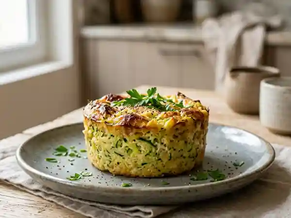 Flan fondant de semoule et courgettes - Photo de présentation