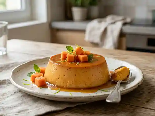 Flan Fondant à la Papaye et Vanille - Photo de présentation