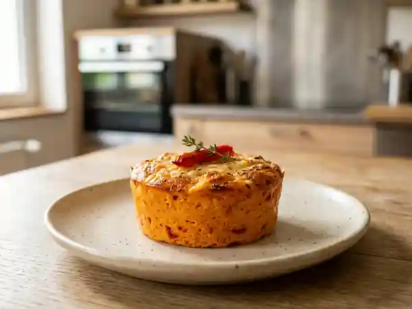 Flan fondant aux poivrons rouges rôtis - Photo de présentation