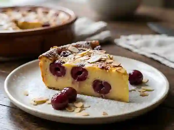 Flan fondant Cerises et Amandes - Photo de présentation