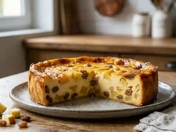 Flan fondant pommes et raisins - Photo de présentation