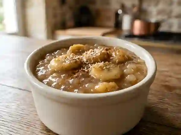 Flan fondant tapioca, banane et lait de coco - Photo de présentation
