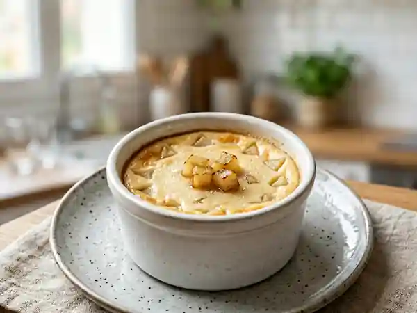 Flan fondant aux poires et vanille - Photo de présentation