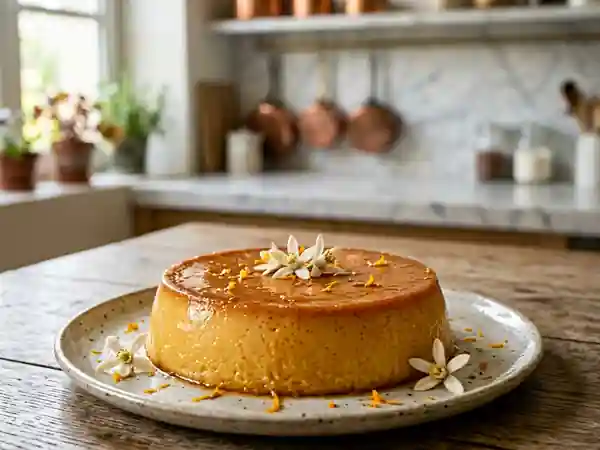 Flan onctueux à la fleur d'oranger : dessert gourmand et parfumé - Photo de présentation