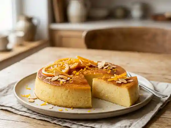 Flan Fondant Amande et Orange - Photo de présentation
