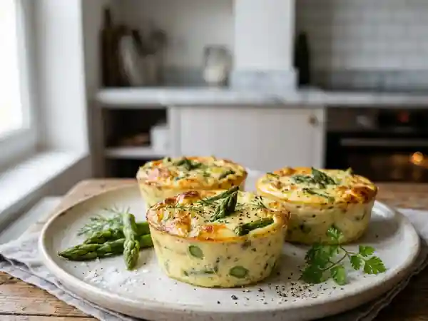 Flan onctueux aux asperges vertes et sauce béchamel maison - Photo de présentation