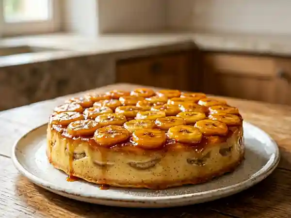Flan fondant aux bananes caramélisées - Photo de présentation