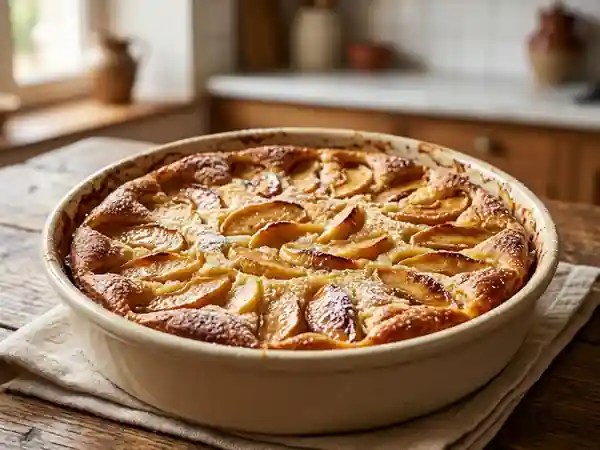 Flaugnarde aux pommes fondante et beurrée - Photo de présentation