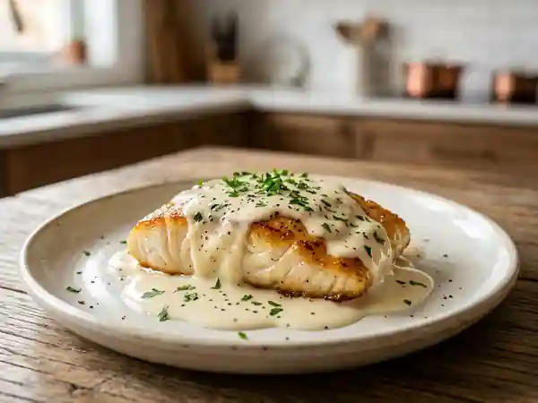 Filet de flétan fondant, crème au Muscadet - Photo de présentation