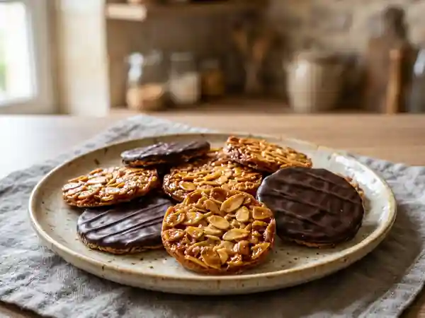 Florentins maison : biscuits croquants aux amandes et chocolat - Photo de présentation