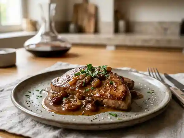 Foie de veau fondant au Porto et raisins secs, recette gourmande - Photo de présentation