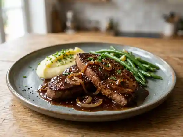 Foie de veau poêlé, sauce balsamique onctueuse - Photo de présentation