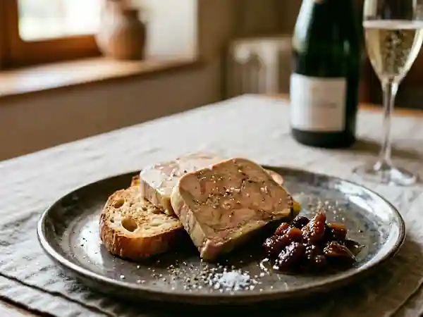 Foie Gras au Champagne : Recette Festive et Raffinée pour une Personne - Photo de présentation