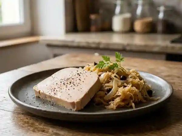 Foie Gras de Canard à la Choucroute : Recette Traditionnelle et Gourmande - Photo de présentation