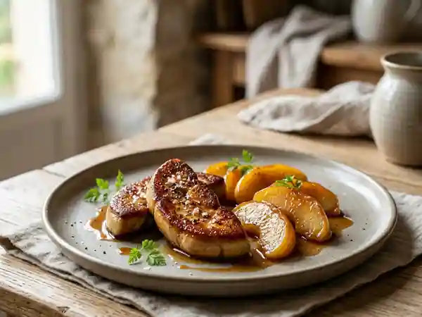 Escalopes de foie gras caramélisées à l'armagnac - Photo de présentation