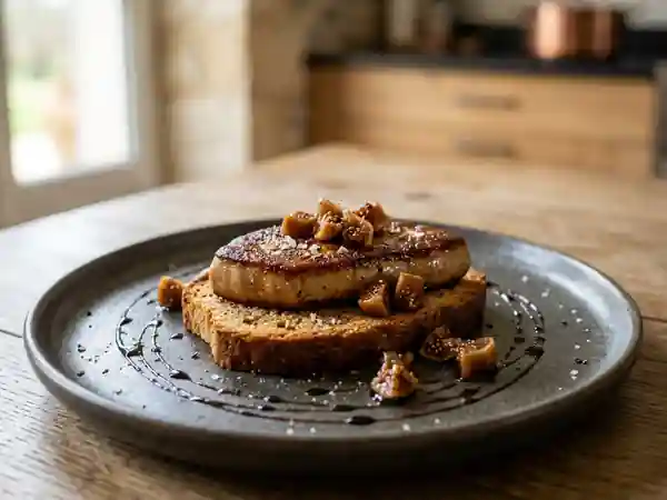 Foie gras poêlé sur pain d'épices croustillant - Photo de présentation