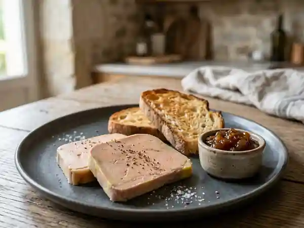 Foie gras mi-cuit fondant à l'Armagnac - Photo de présentation