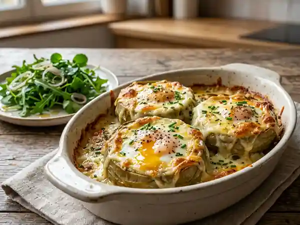 Fonds d'artichaut gratinés et cœur coulant - Photo de présentation