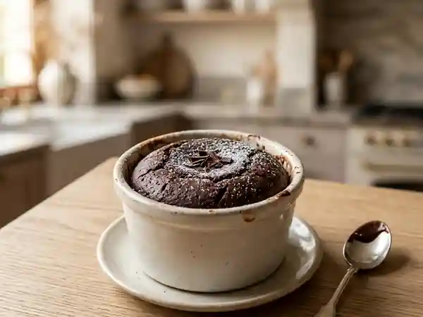 Fondant au chocolat express au micro-ondes - Photo de présentation