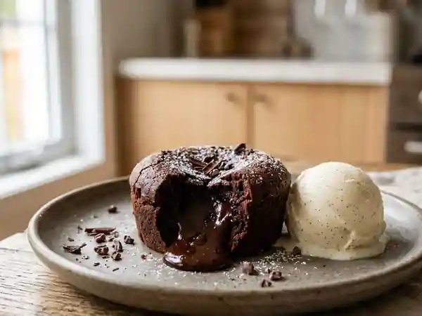 Fondant au chocolat intense et moelleux pour une personne - Photo de présentation