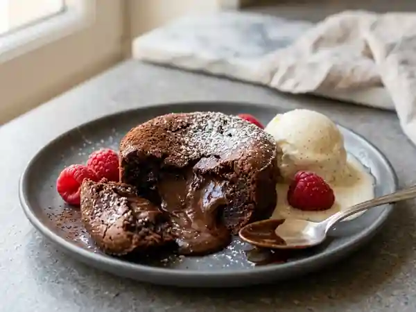 Fondant au chocolat intense sans farine, facile et rapide - Photo de présentation