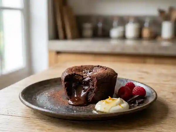 Fondant intense au chocolat noir et miel - Photo de présentation