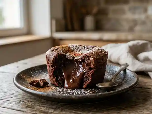 Fondant intense chocolat noir et épices - Photo de présentation