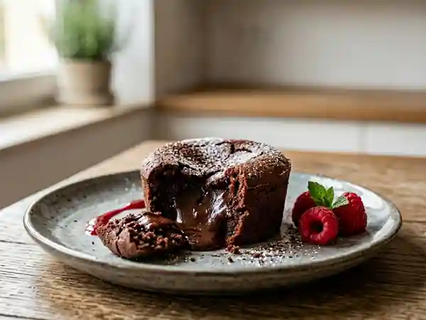 Fondant au chocolat ultra simple et rapide pour une personne - Photo de présentation