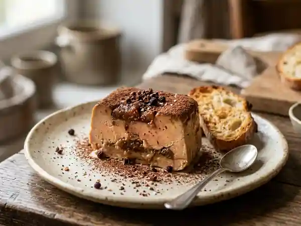 Fondant de foie gras, figues et cacao épicé - Photo de présentation