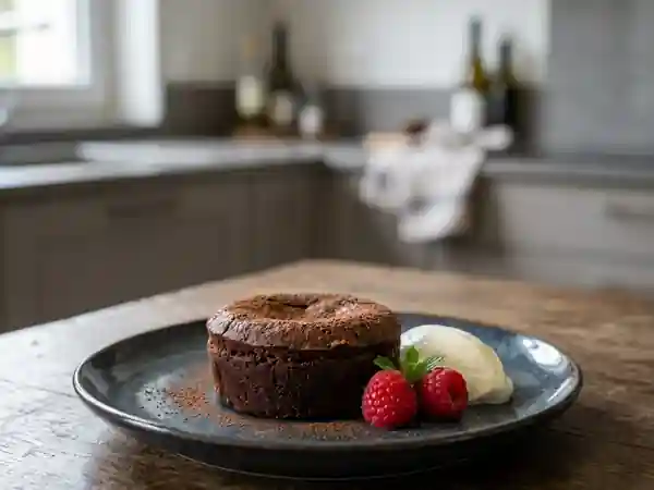 Fondant intense au chocolat noir et coco - Photo de présentation