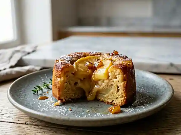 Fondant moelleux aux pommes Golden caramélisées - Photo de présentation