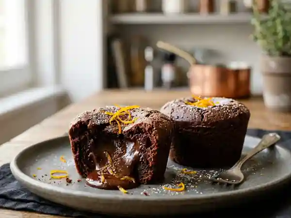 Fondant corsé au chocolat, orange et épices - Photo de présentation