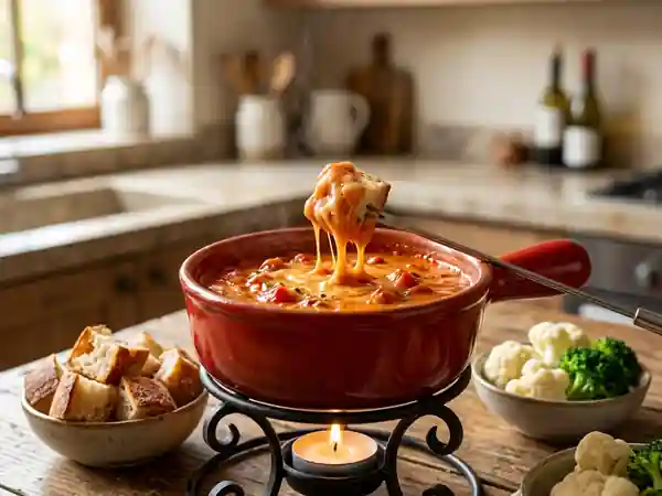 Fondue Valaisanne Tomate & Fromage Filant - Photo de présentation