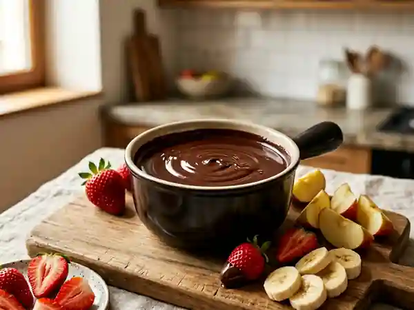 Fondue au chocolat maison gourmande pour une personne - Photo de présentation