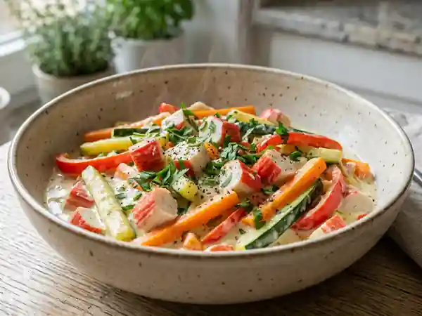 Poêlée fondante de légumes au surimi - Photo de présentation