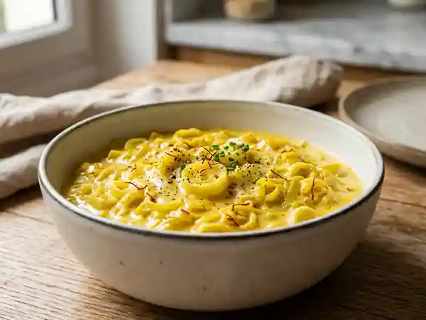 Fondue de poireaux crémeuse au safran - Photo de présentation